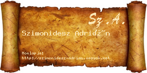 Szimonidesz Adrián névjegykártya